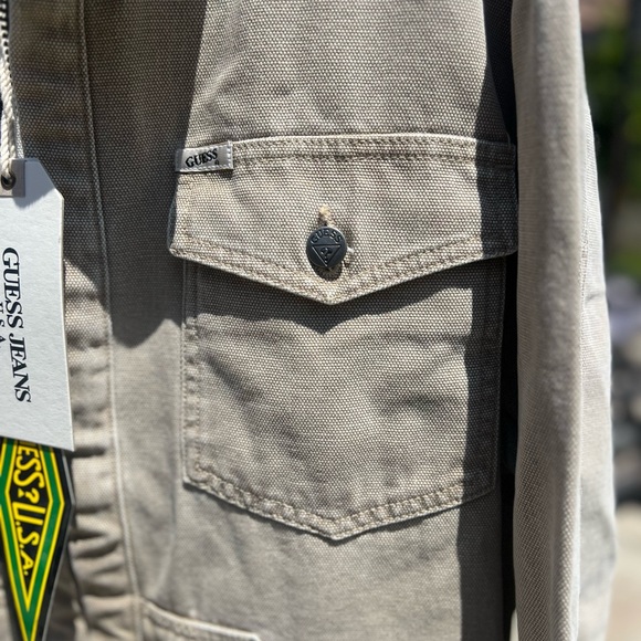 NWT Unisex Guess Oversized Canvas Cargo Jacket - Picture 8 of 9